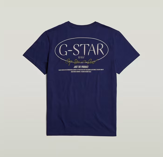 G-STAR CIRCLE BACK GRAPHIC T-SHIRT - BLUE