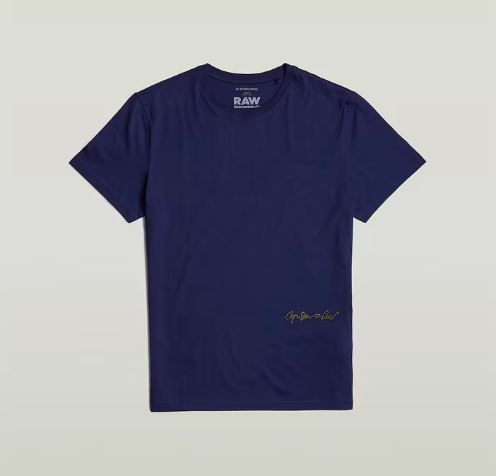 G-STAR CIRCLE BACK GRAPHIC T-SHIRT - BLUE