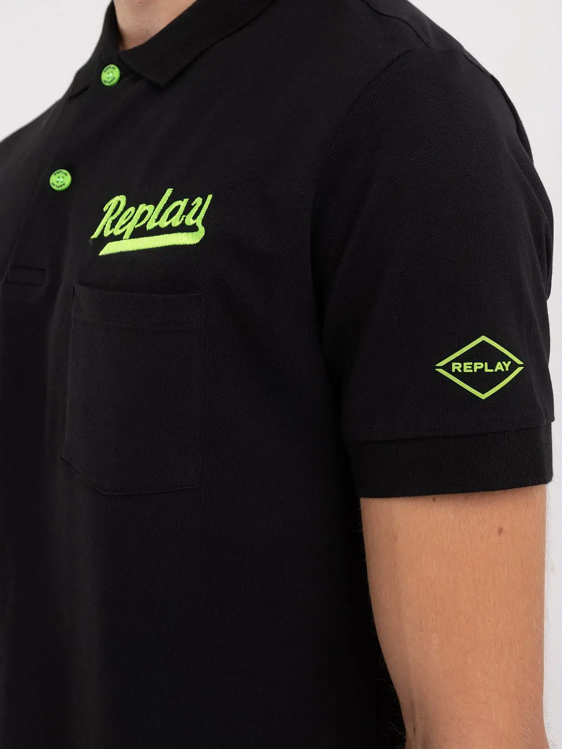 REPLAY POLO SHIRT - POCKET EMBROIDERY