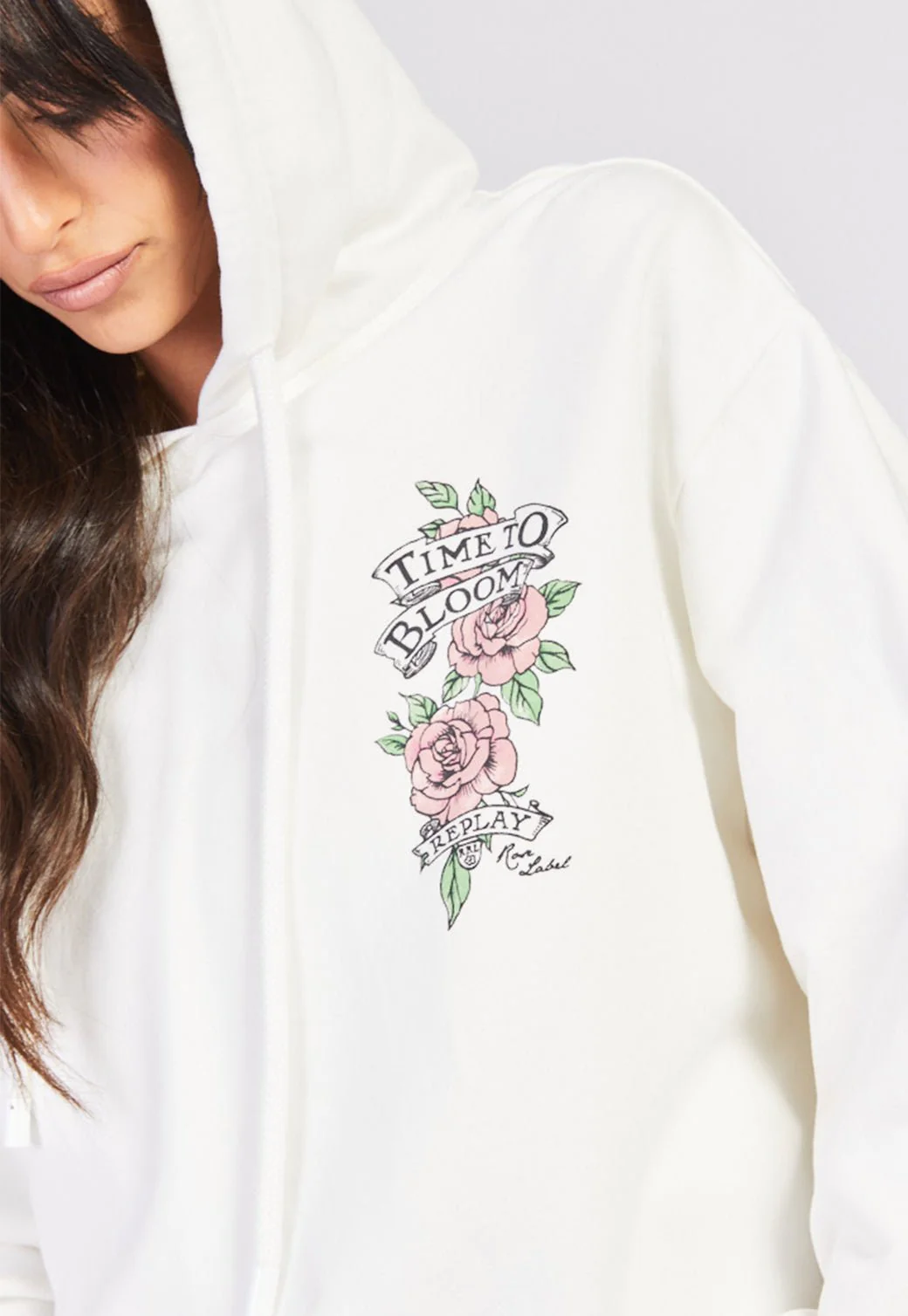 REPLAY TIME TO BLOOM SWEATSHIRT - WHITE